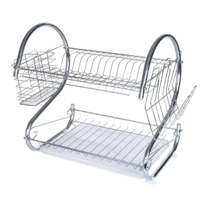 secaplatos Escurridor Seca Platos 2 Niveles Plateado Modelo 2