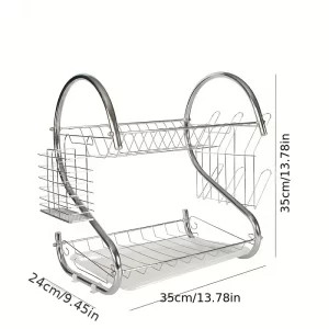 secaplatos5 Escurridor Seca Platos 2 Niveles Plateado Modelo 2