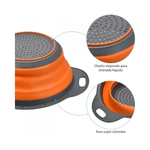 Colador Escurridor Plegable Redondo de Silicona 22 cm